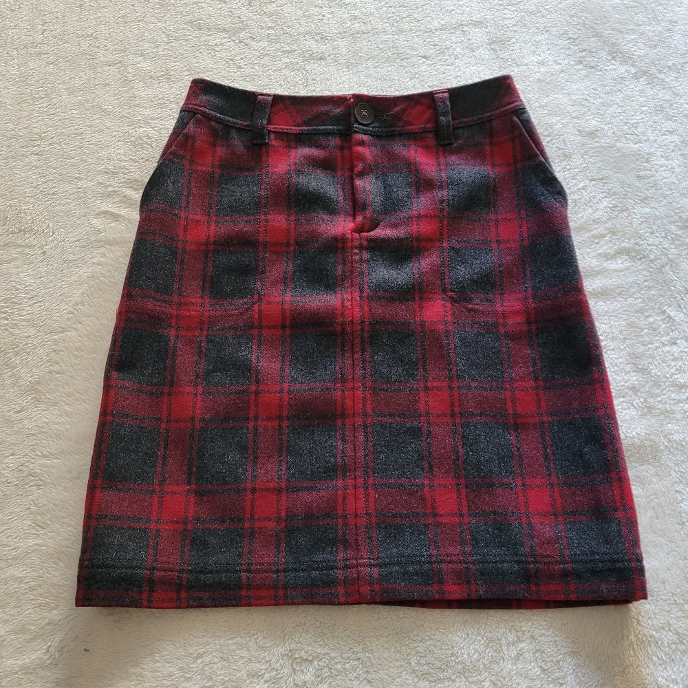 Eddie Bauer Plaid Wool Skirt EUC